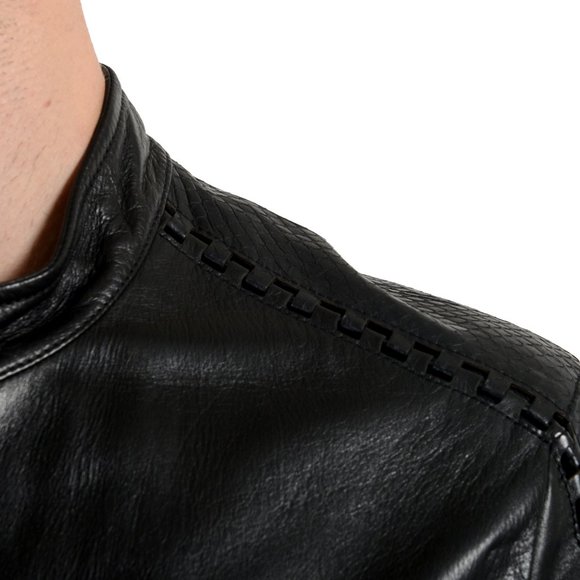 Roberto Cavalli 100% Leather Full Zip Biker Jacket - Picture 4 of 6